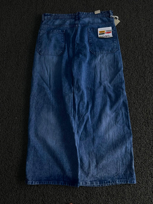 Premium Loose-Fit Baggy Jeans in Washed Blue