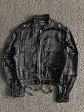 Bershka Black Utility Bomber Jacket – Zip-Up Cargo Style | Vintage