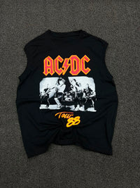 AC/DC Tour '88 Sleeveless Band T-Shirt – Black Vintage Rock Graphic Tee