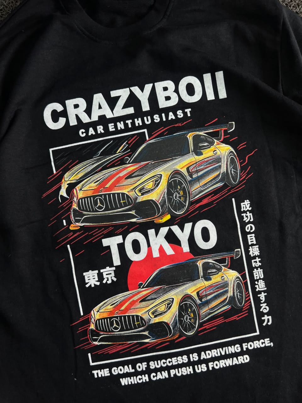 Black Tokyo Car Graphic T-Shirt