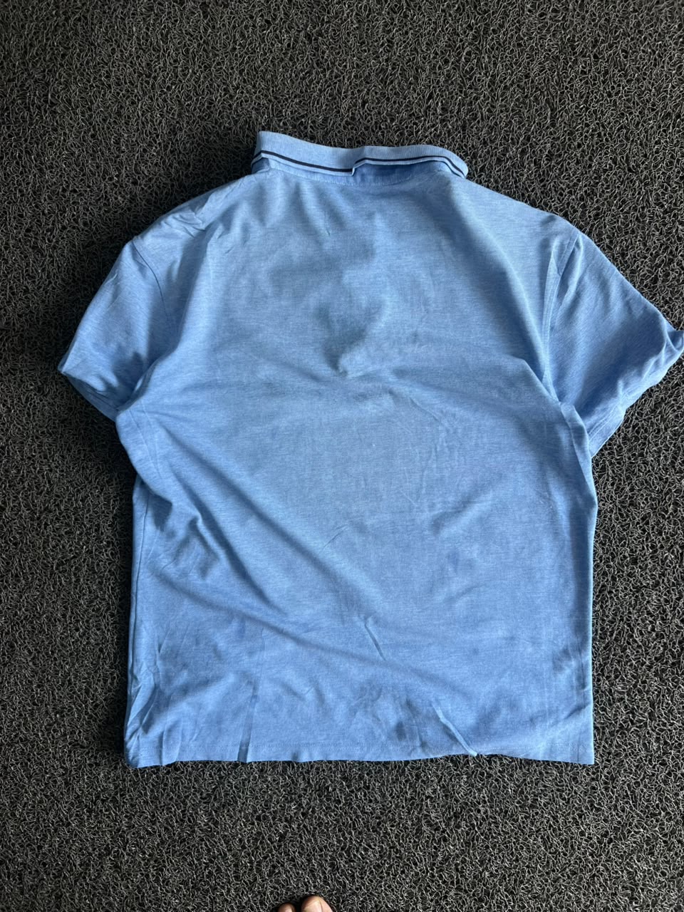 Vintage Light Blue Contrast Collar Polo T-Shirt ⚠️ Small Scratch