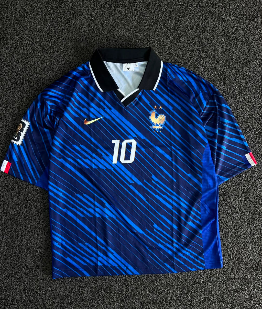 Nike France #10 Mbappé Blue Home Football Jersey – Five Sleeve Collared Edition