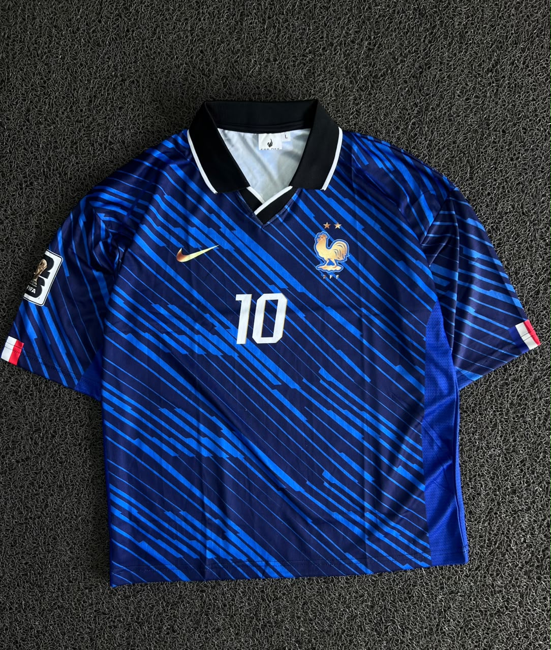 Nike France #10 Mbappé Blue Home Football Jersey – Five Sleeve Collared Edition