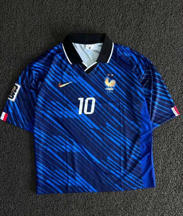 Nike France #10 Mbappé Blue Home Football Jersey – Five Sleeve Collared Edition