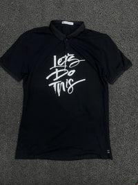 Polo T-Shirt with White “Let It Be” Graphic Print