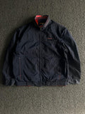 Men's Blue Lightweight Zip-Up Bomber Jacket with Stand Collar