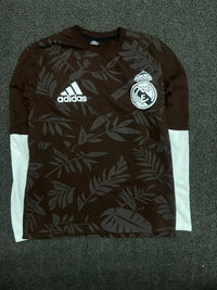 Adidas Real Madrid Brown Floral Print Dr-Sleeve T-Shirt
