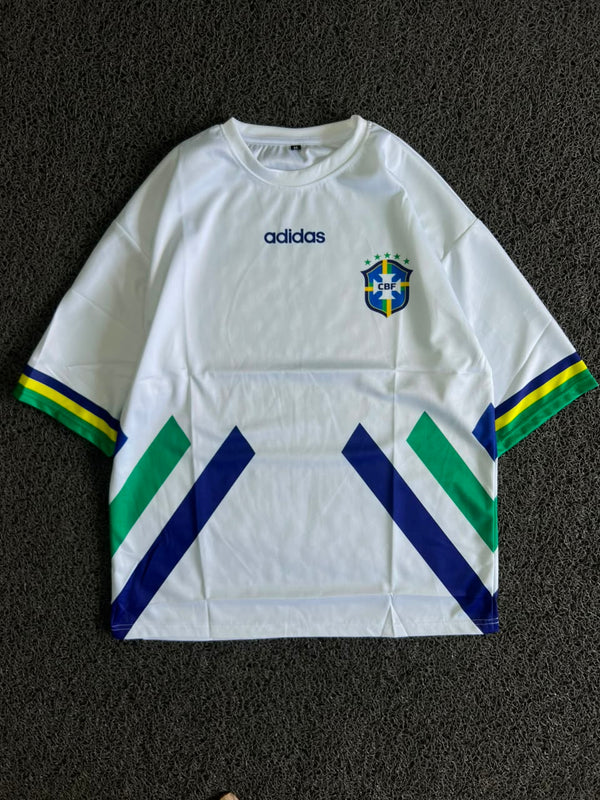 Adidas Brazil Kaká #8 Retro Football Five Sleeve Jersey – White | Vintage Style