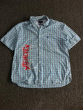 Thrifted Marc O'Polo Blue Check Short Sleeve Button-Up Shirt
