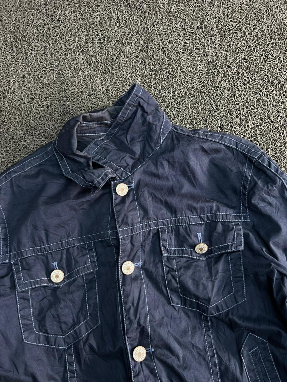 Lightweight Trucker Jacket with Contrast Stitching & Snap Buttons