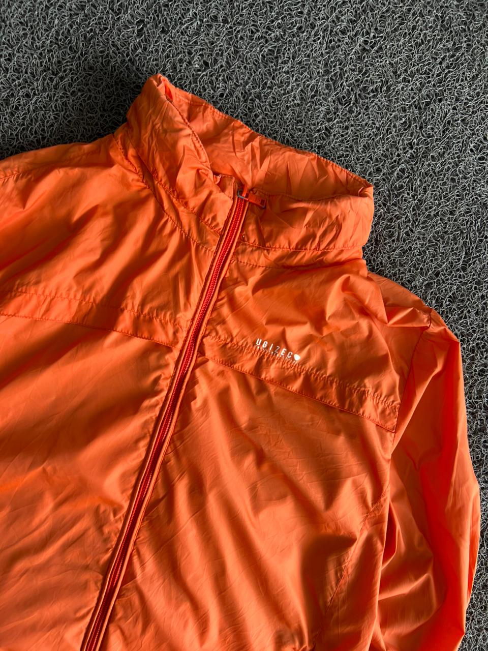 Vintage UBIZECO Orange Lightweight Windbreaker Jacket | Full-Zip Outdoor Jacket
