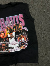 Travis Scott Graphic Sleeveless T-Shirt – Black Vintage Concert Style Tee