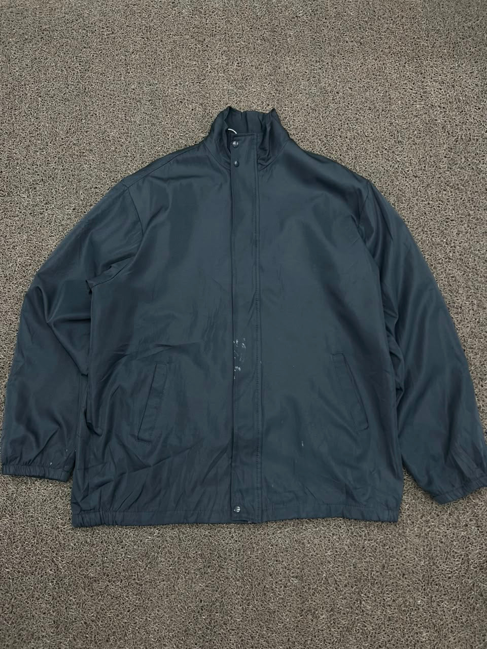 Vintage Navy Full Zip Windbreaker Jacket – Lightweight Casual Outerwear