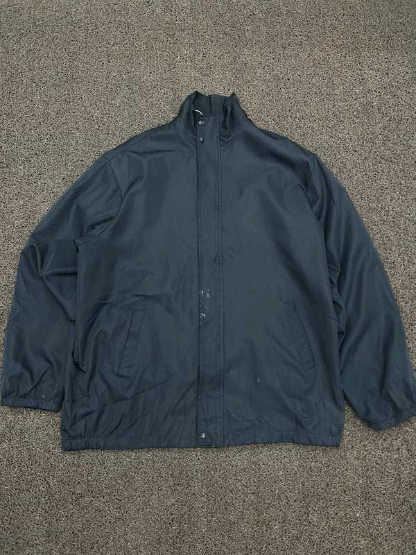 Vintage Navy Full Zip Windbreaker Jacket – Lightweight Casual Outerwear