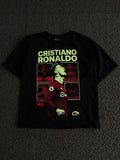 Cristiano Ronaldo Graphic Oversized T-Shirt – Half Sleeve Football Print Tee