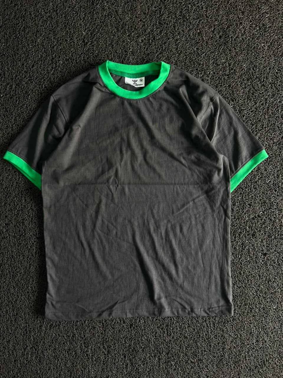 Green Contrast Trim Crew Neck T-Shirt
