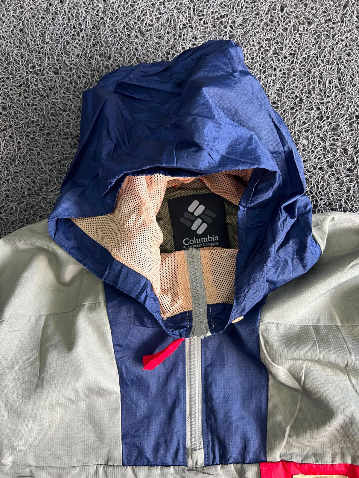 Columbia Colorblock Hooded Half-Zip Anorak Windbreaker Jacket