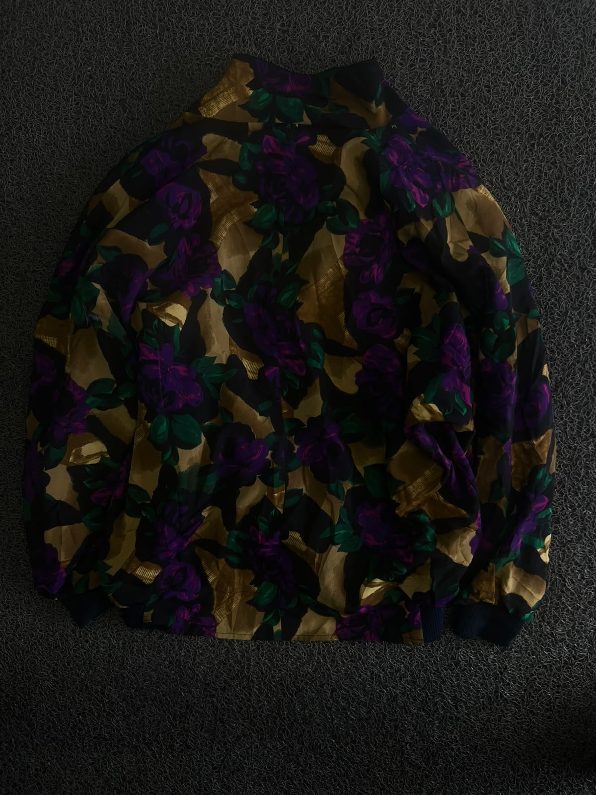 Vintage Floral Print Bomber Jacket