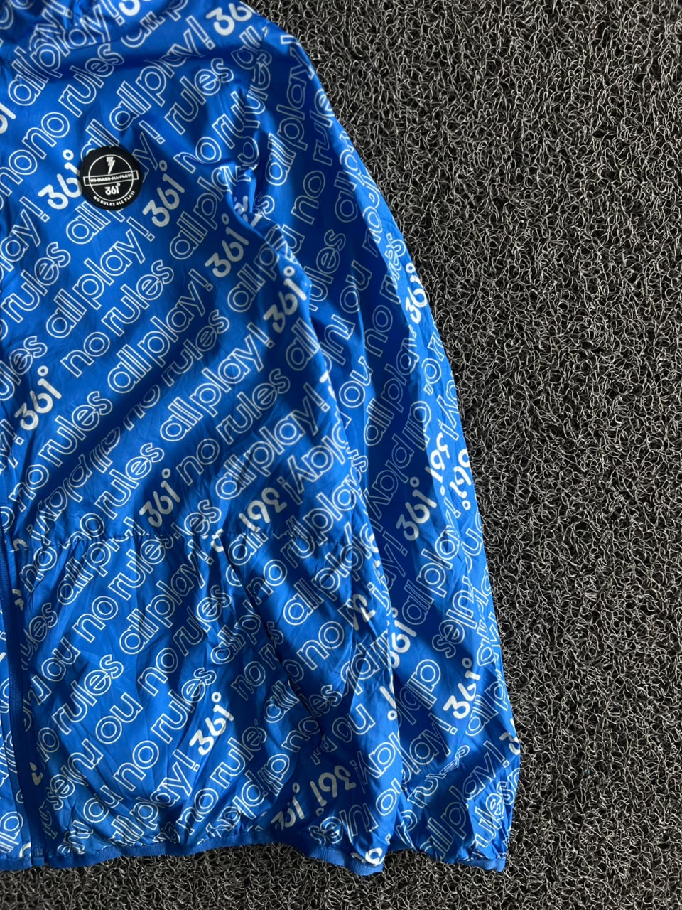 Men's Blue All-Over Print Hooded Puffer Jacket