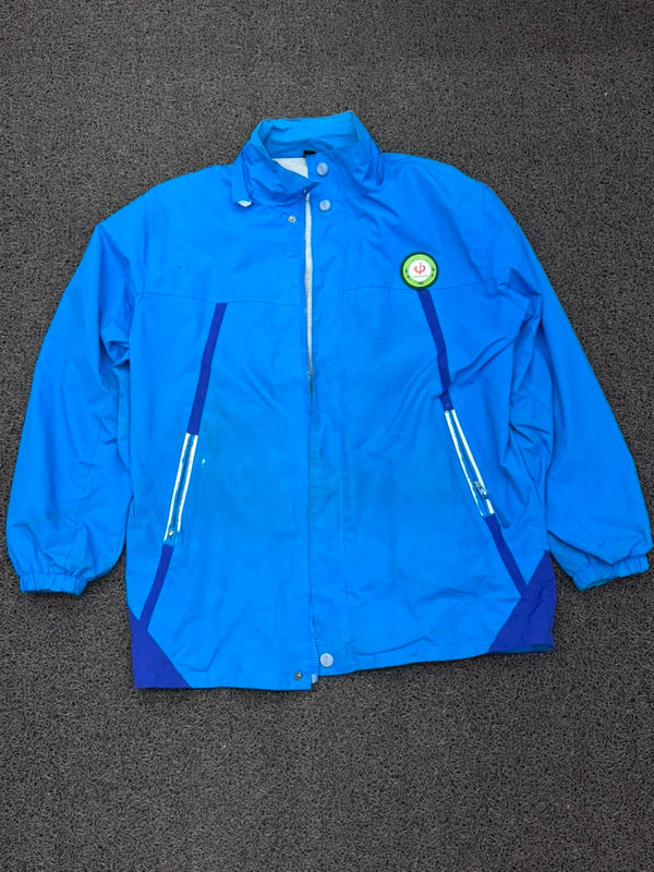 Men's Electric Blue Lightweight Windbreaker Jacket – Full Zip Outdoor Waterproof Coat ⚠️ No Zip