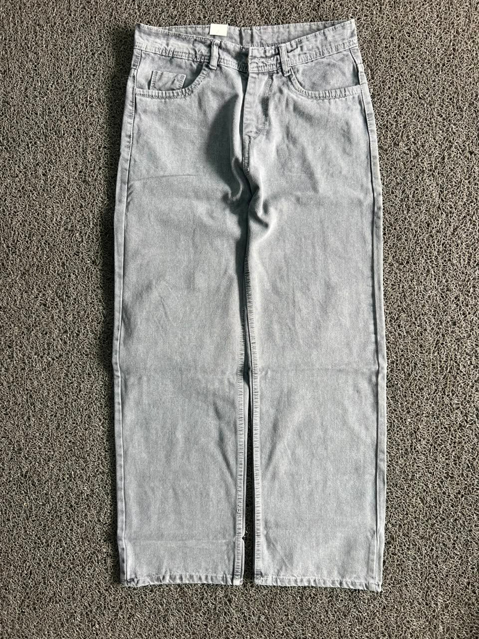 Light Grey Wash Wide Leg Denim baggy Jeans