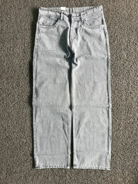 Light Grey Wash Wide Leg Denim baggy Jeans