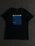 Uniquest Interrupted Graphic Print Black Cotton T-Shirt