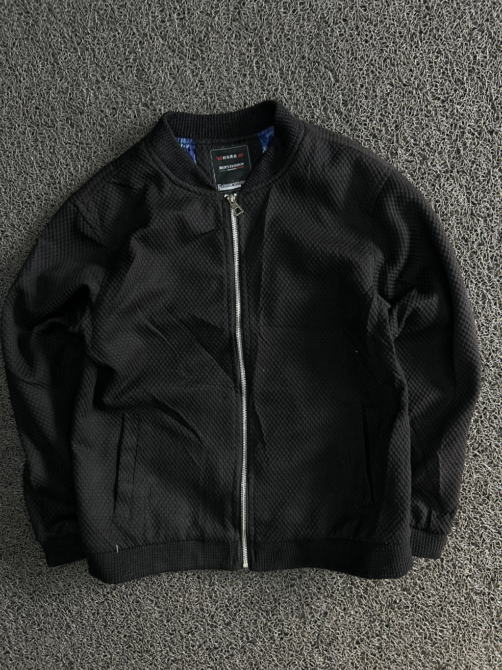 Textured Bomber Jacket – Full Zip Casual Winter Jacket