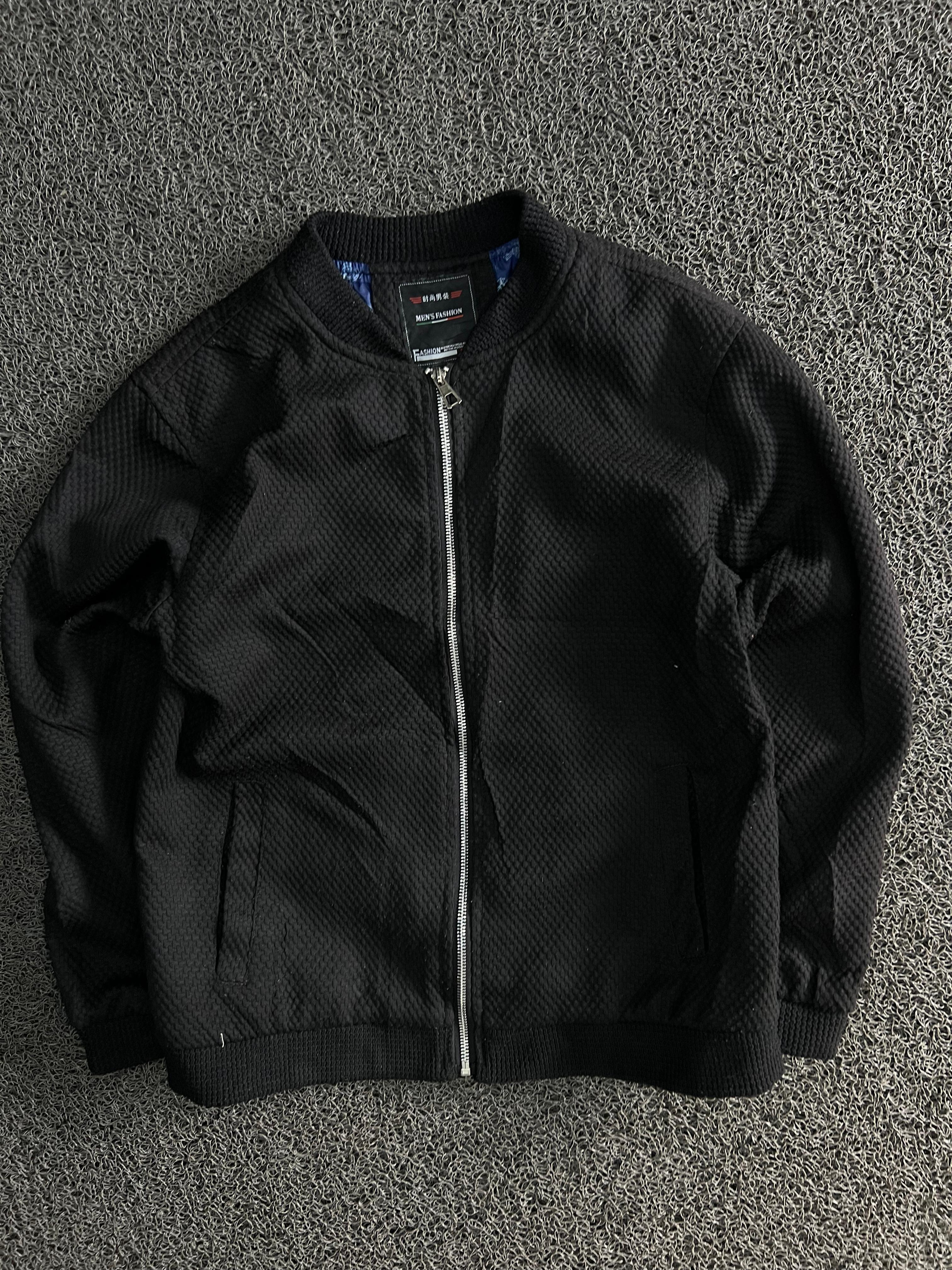 Textured Bomber Jacket – Full Zip Casual Winter Jacket