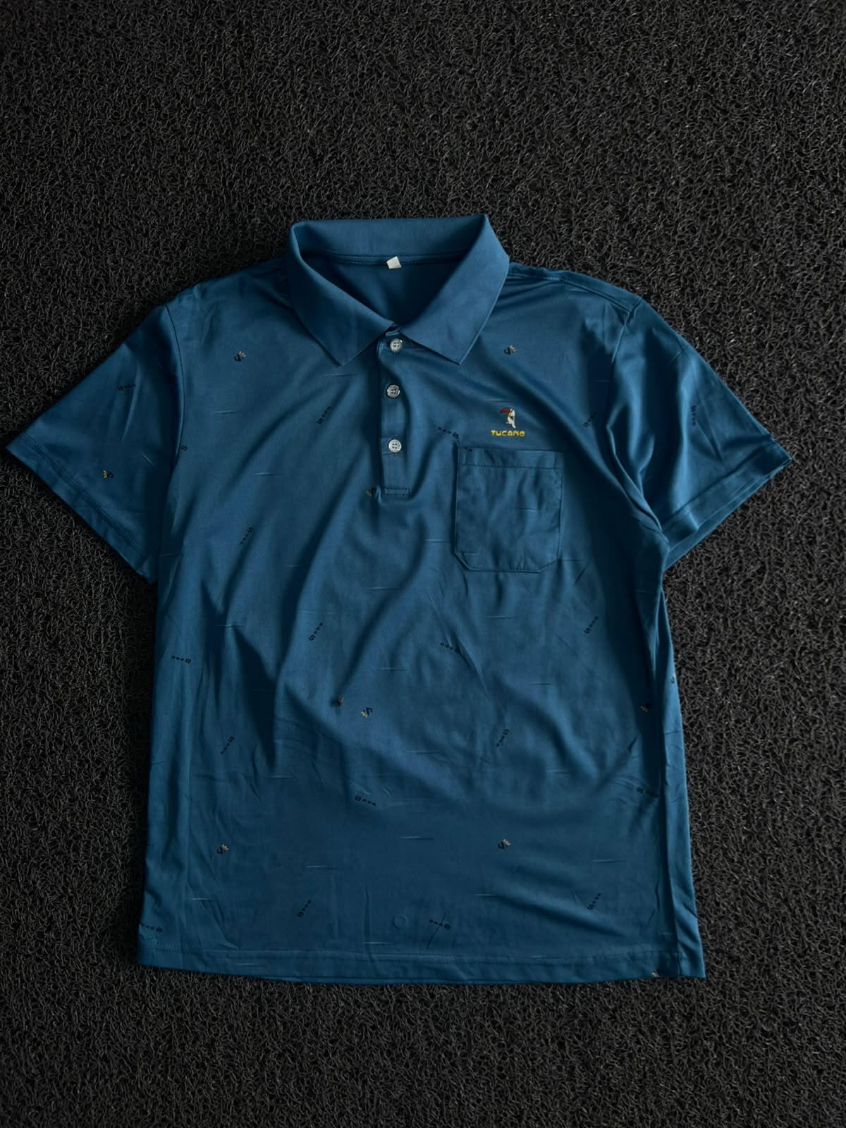 Printed Polo T-Shirt with Front Pocket & Logo