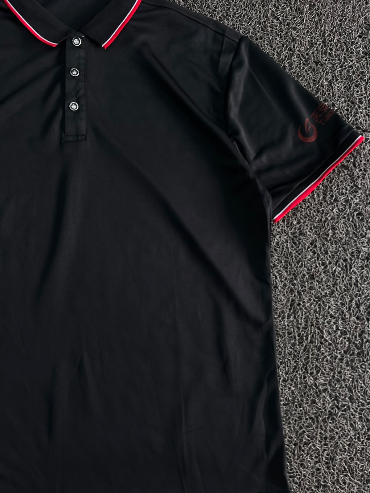 Black Contrast Trim Polo T-Shirt