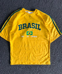 Brasil Rio de Janeiro Graphic T-Shirt – Yellow Crew Neck Tee