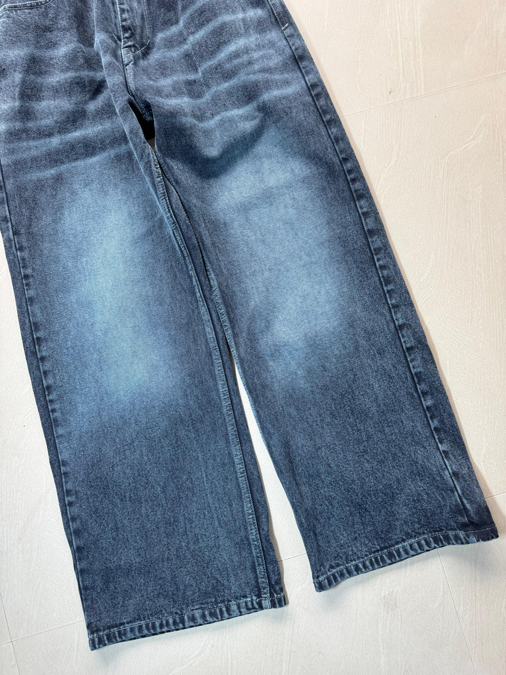 Men's Washed Wide Leg Denim Jeans