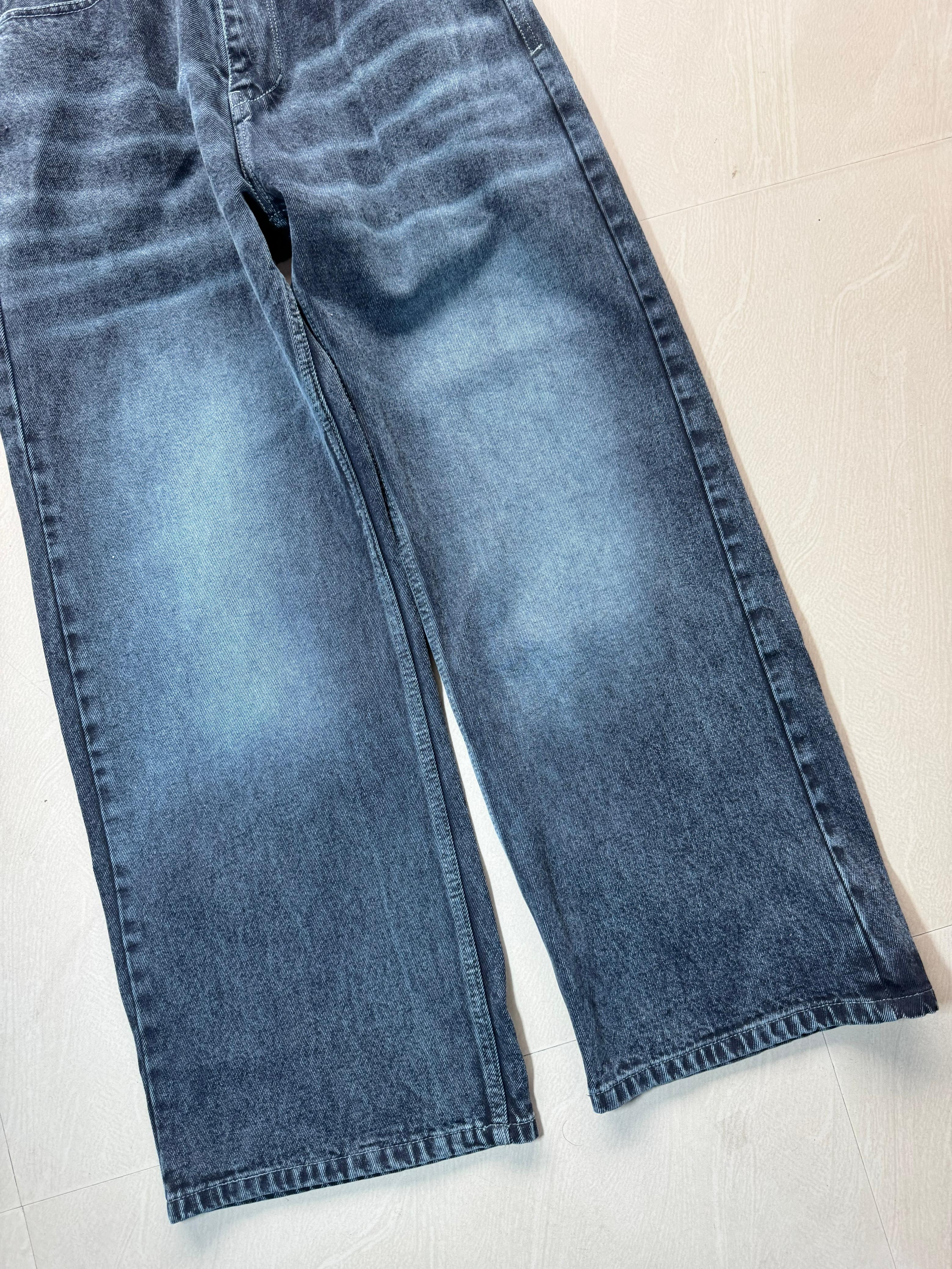 Men's Washed Wide Leg Denim Jeans