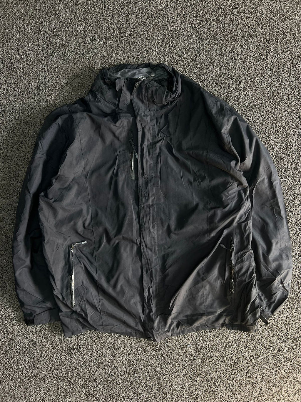 Black Hooded Waterproof Windbreaker Jacket