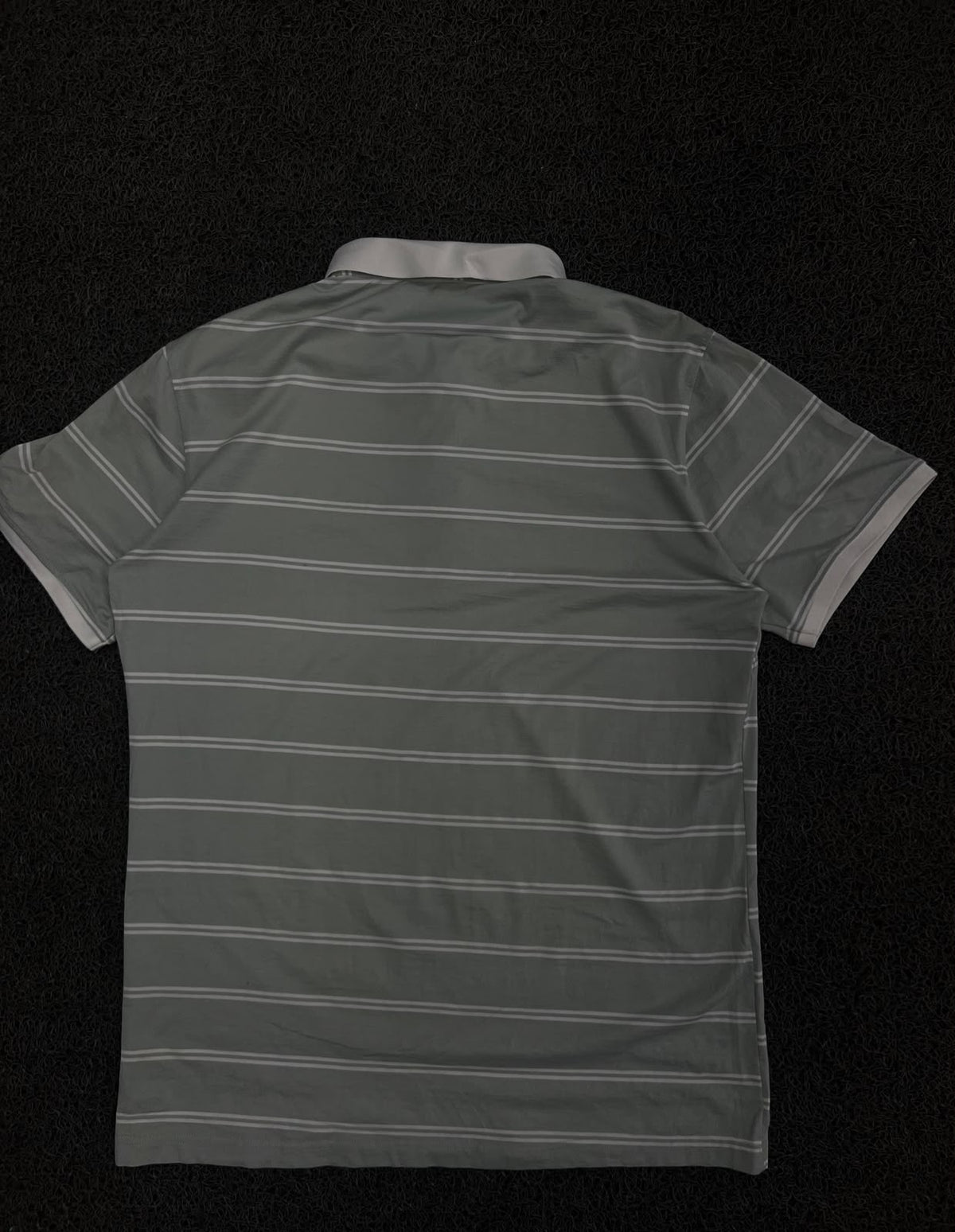 Striped Polo T-Shirt with Contrast Collar & Chest Logo – Short Sleeve