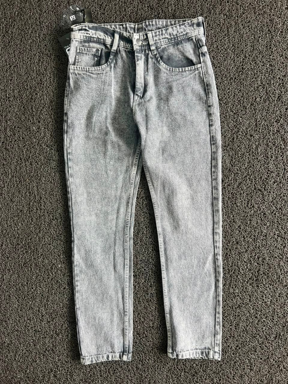 Dior Grey Acid Wash Slim Straight Denim Jeans