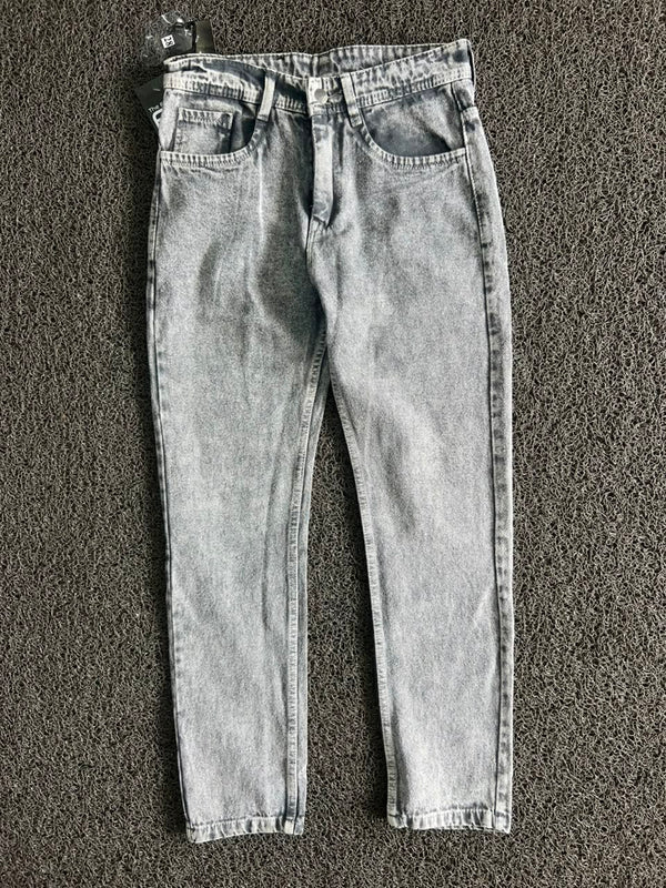 Dior Grey Acid Wash Slim Straight Denim Jeans