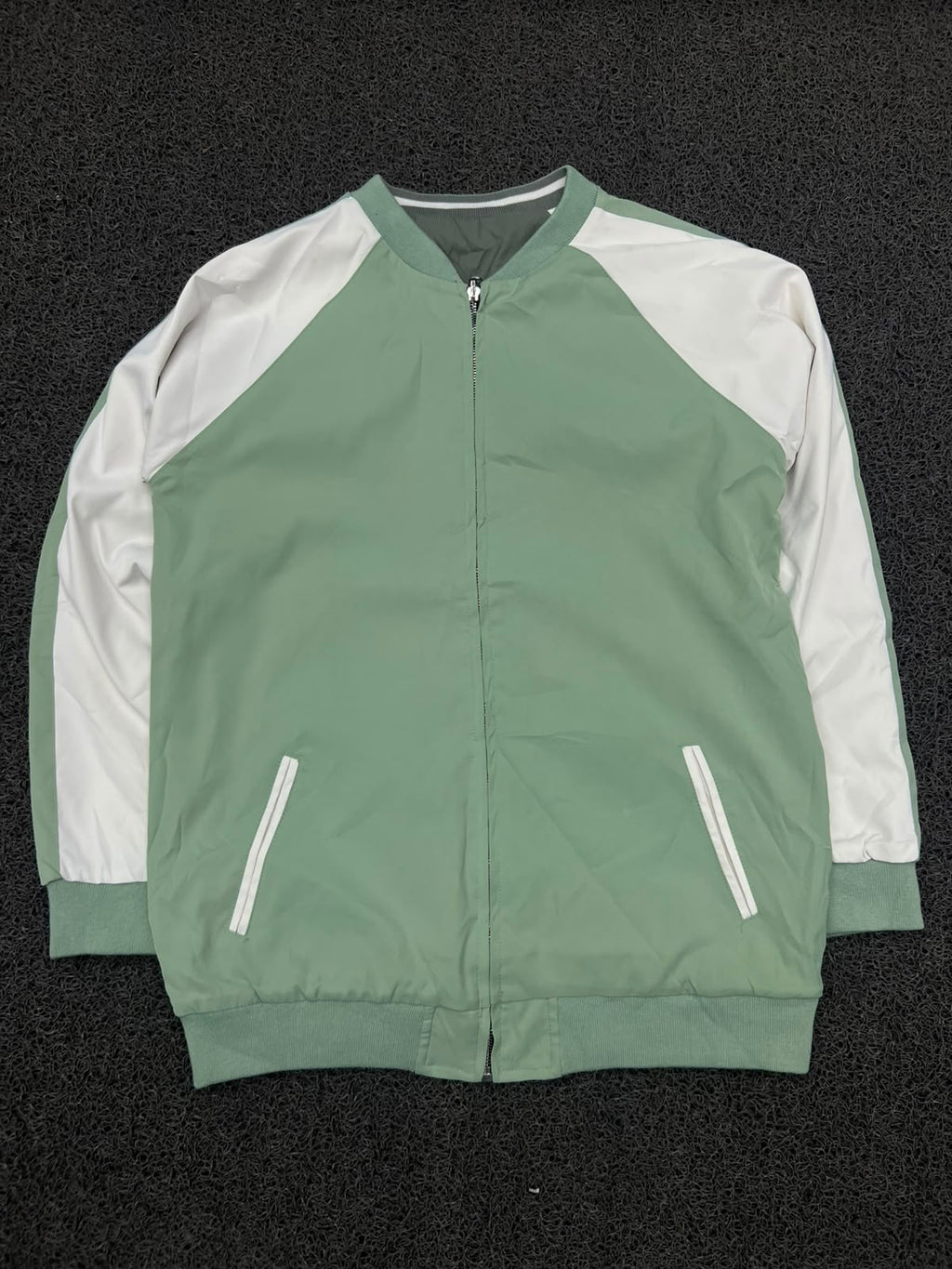 Reversible Double-Sided Bomber Jacket – Sage Green & Olive Green