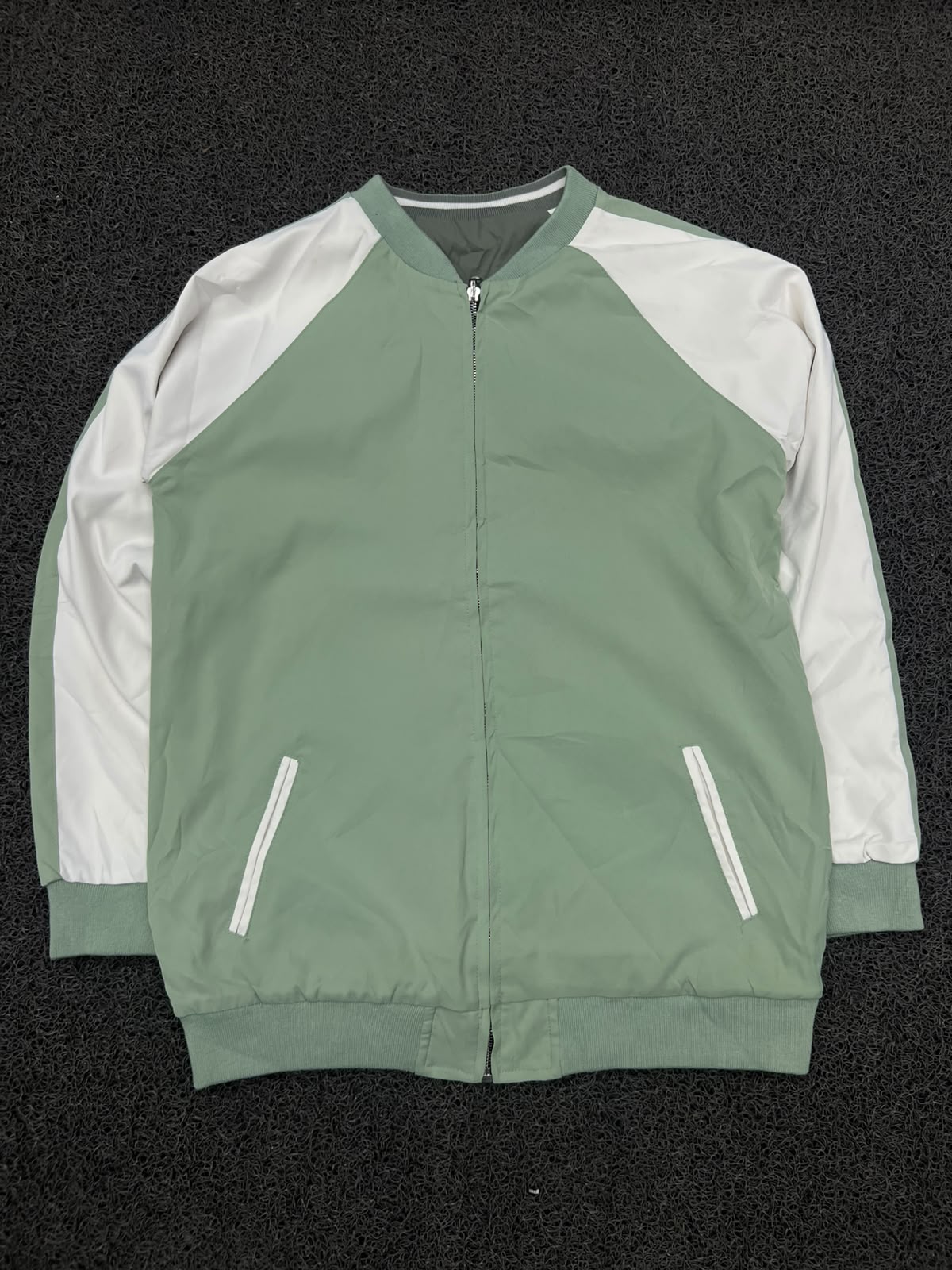 Reversible Double-Sided Bomber Jacket – Sage Green & Olive Green