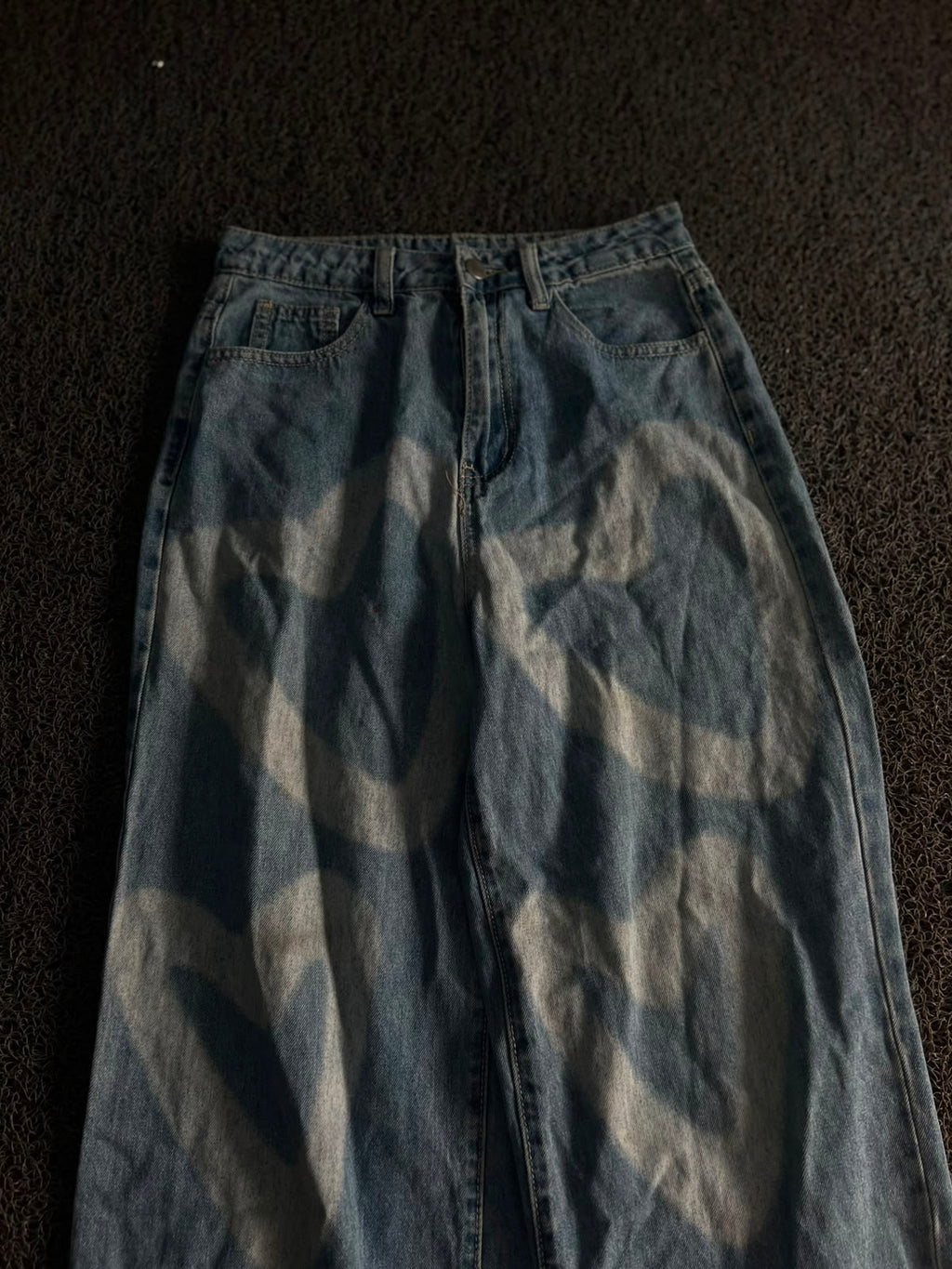 Vintage Zara Wide Leg Bleach Wash Denim Jeans