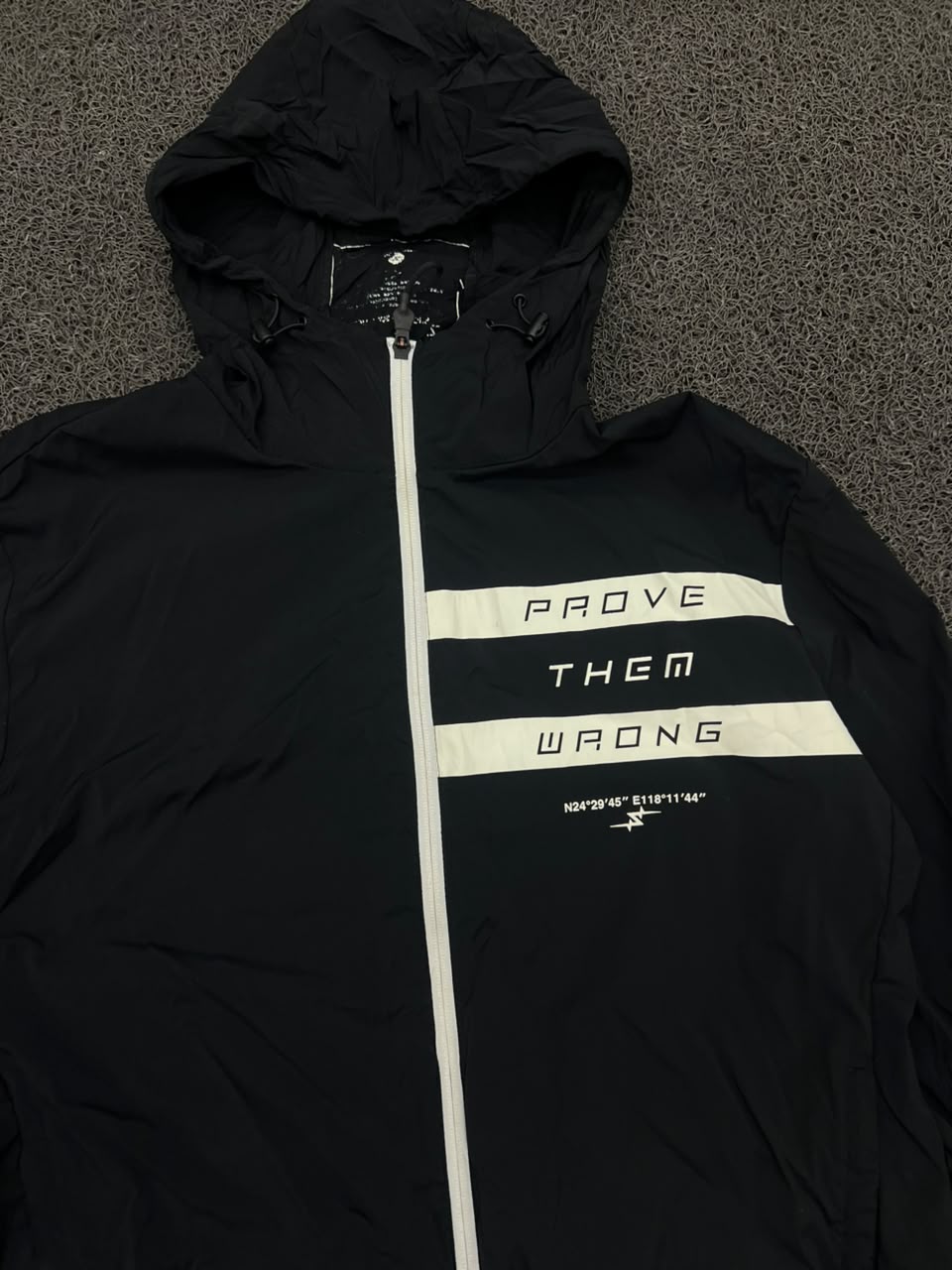 Prove Them Wrong Black Hooded Windbreaker Jacket