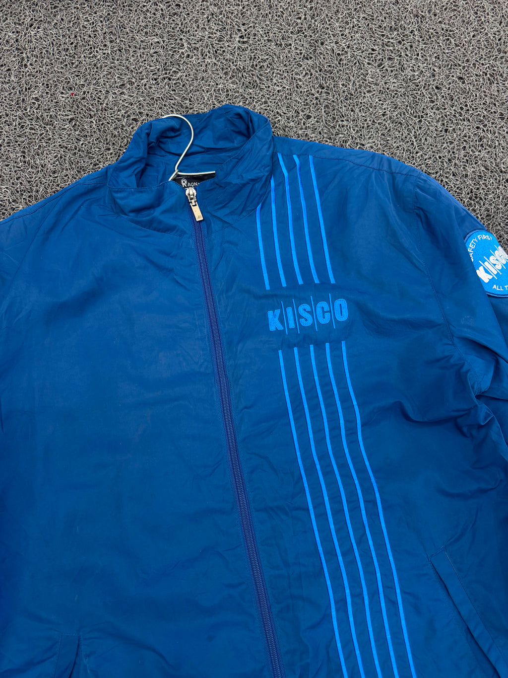 Kisco Blue Lightweight Full-Zip Windbreaker Jacket