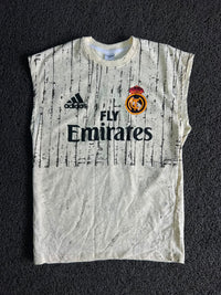 Adidas Real Madrid Sleeveless Football Tshirt – White Graphic Print Training T-Shirt | Fly Emirates