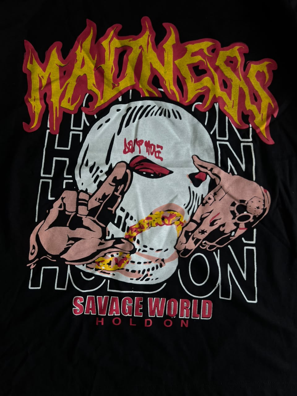 Madness Horror Graphic Oversized Black T-Shirt