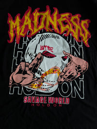 Madness Horror Graphic Oversized Black T-Shirt