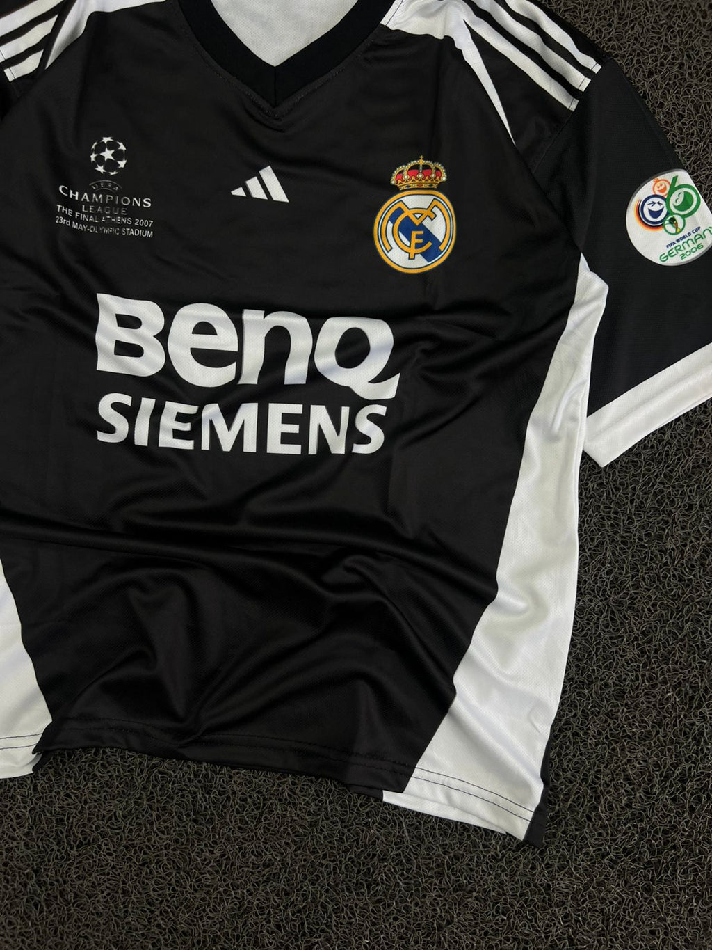 Carlos #3 Black Champions Edition Five Sleeve Football Jersey