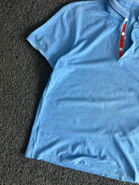 Vintage Light Blue Contrast Collar Polo T-Shirt ⚠️ Small Scratch