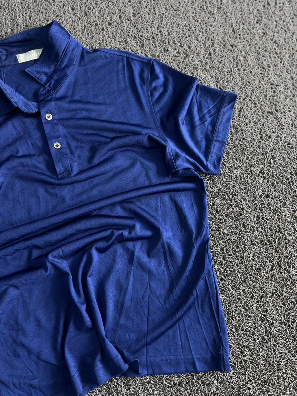 Vintage Blue Polo T-Shirt | Classic Short Sleeve Casual Shirt