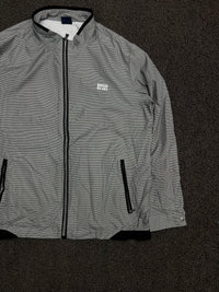 Vintage Checkered Full-Zip Harrington Jacket